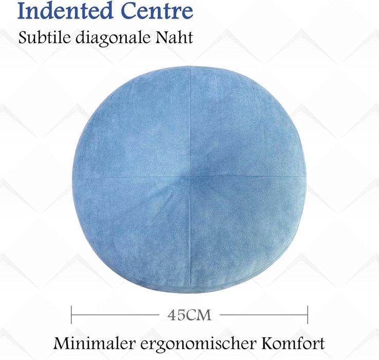 Okrągła poduszka pufa premium, minimalistyczna, aksamitna 700 g, 45 cm