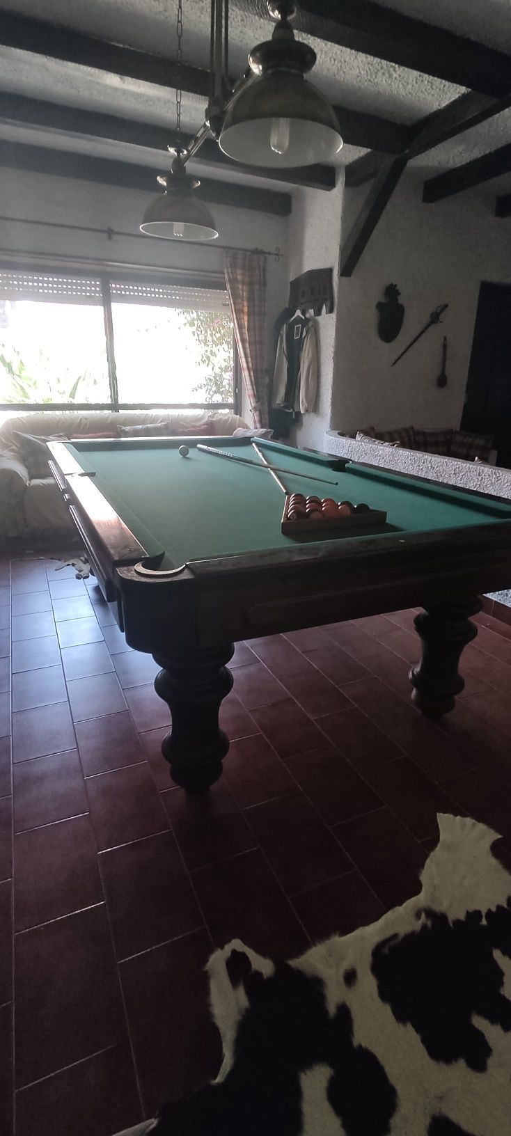 Mesa Snooker de Madeira Mogno