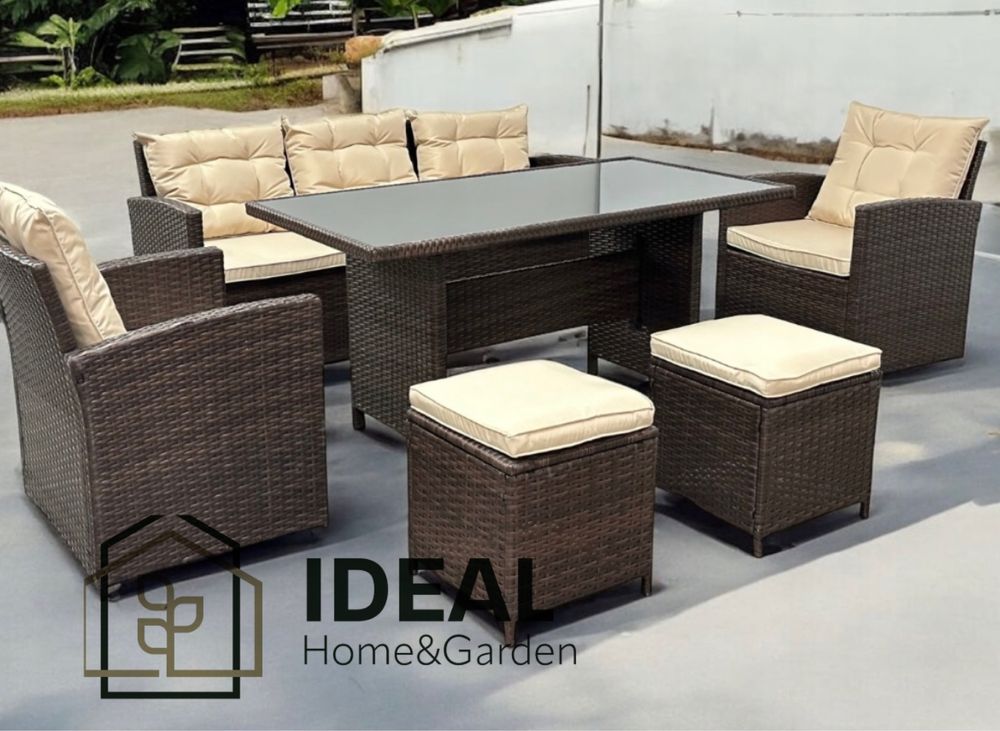 Meble ogrodowe technorattan zestaw sofa fotele kolory