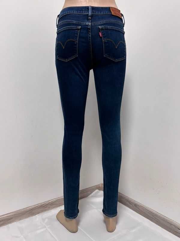 Levi's 710 Super Skinny W26 L30 granatowe damskie jeansy elastyczne