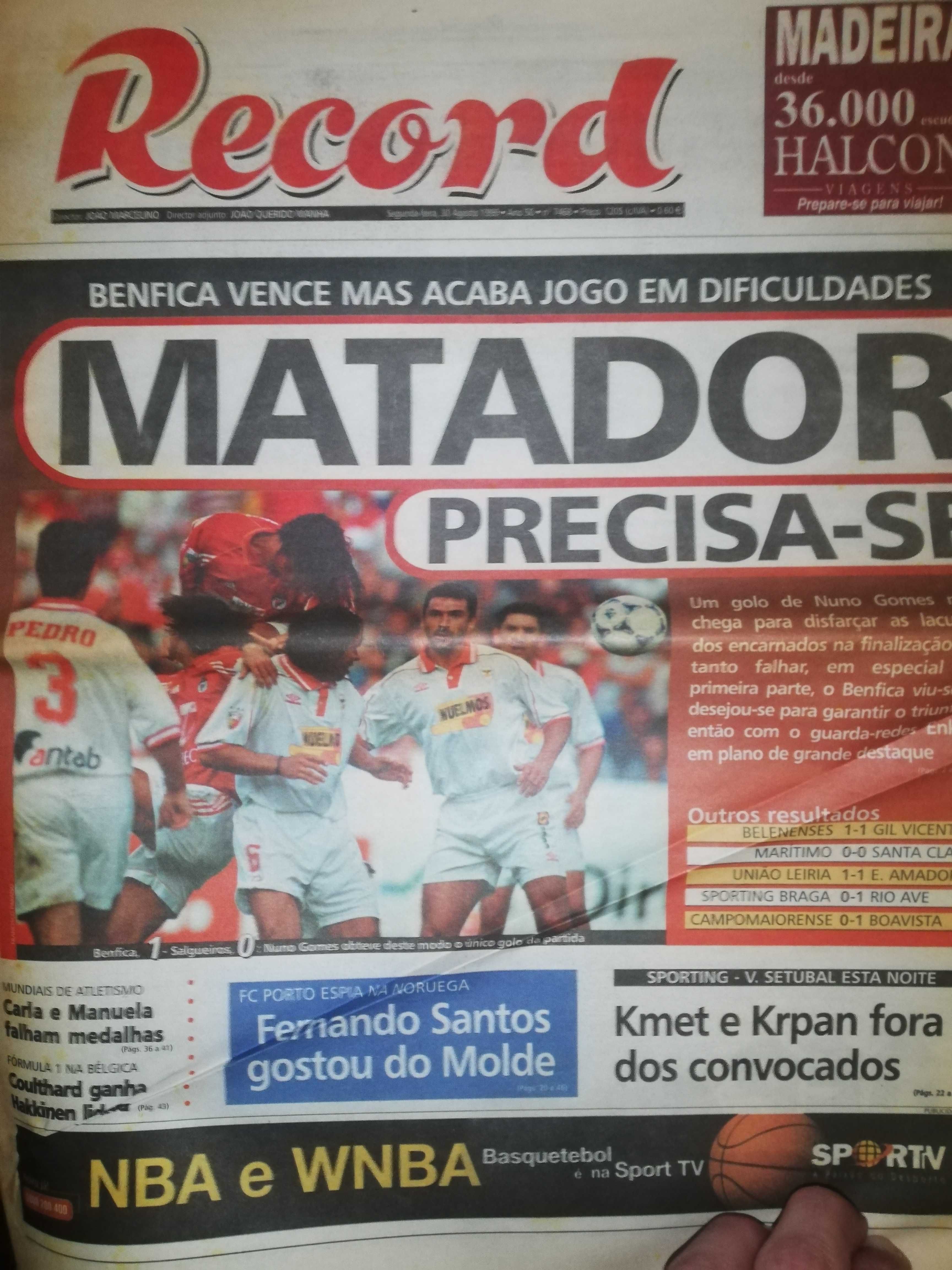 Jornal Benfica Salgueiros 1999