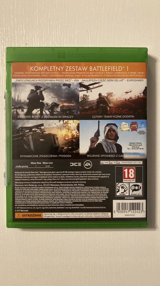 Battlefield 1 Rewolucja Xbox gra X-box