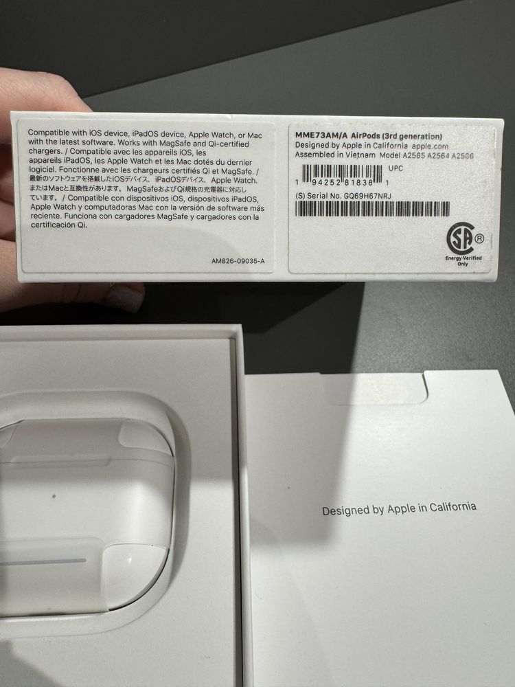 Навушники AirPods 3 generation with MagSafe Charging Case Оригінал