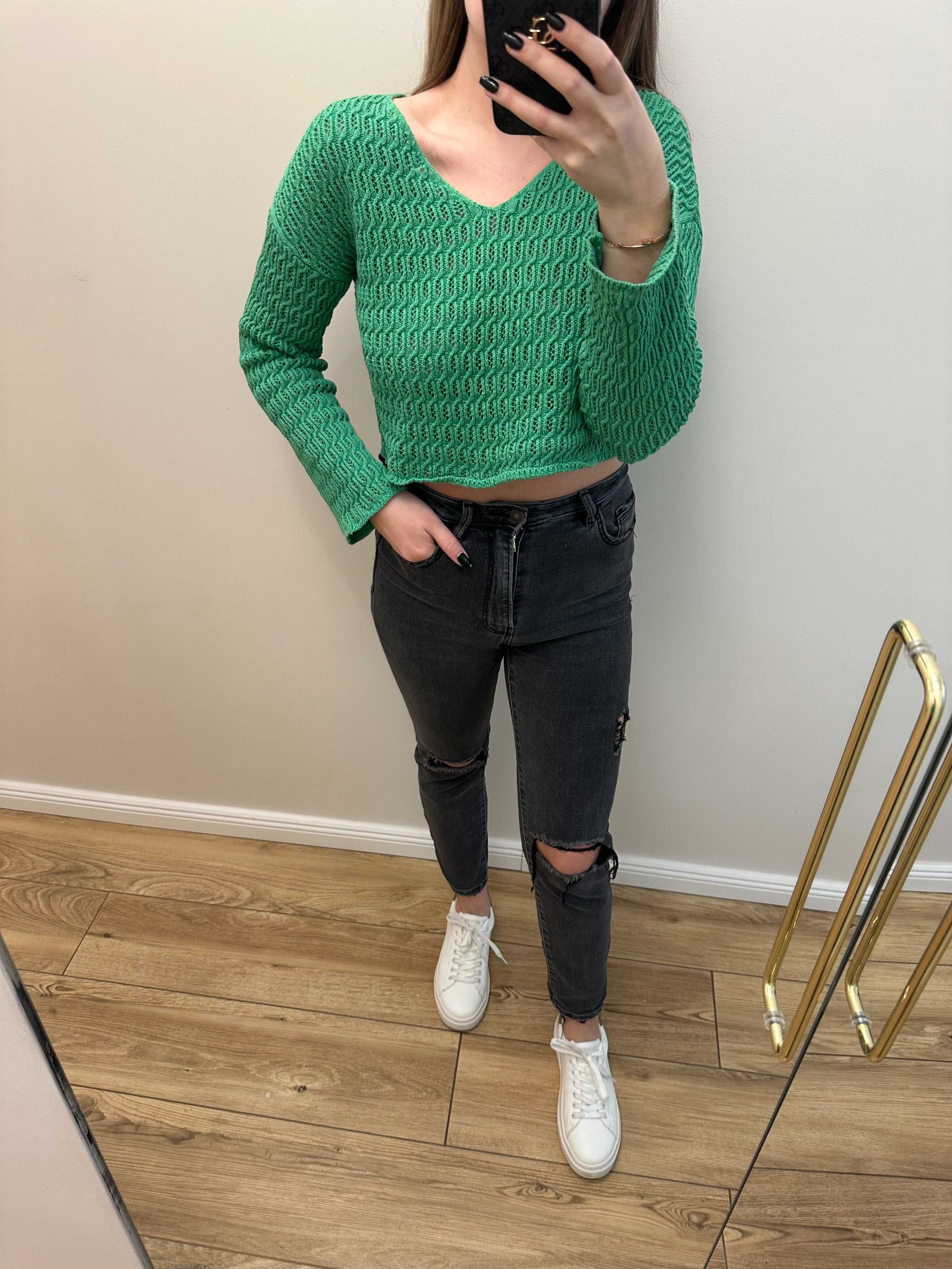 sweter reserved zielony s