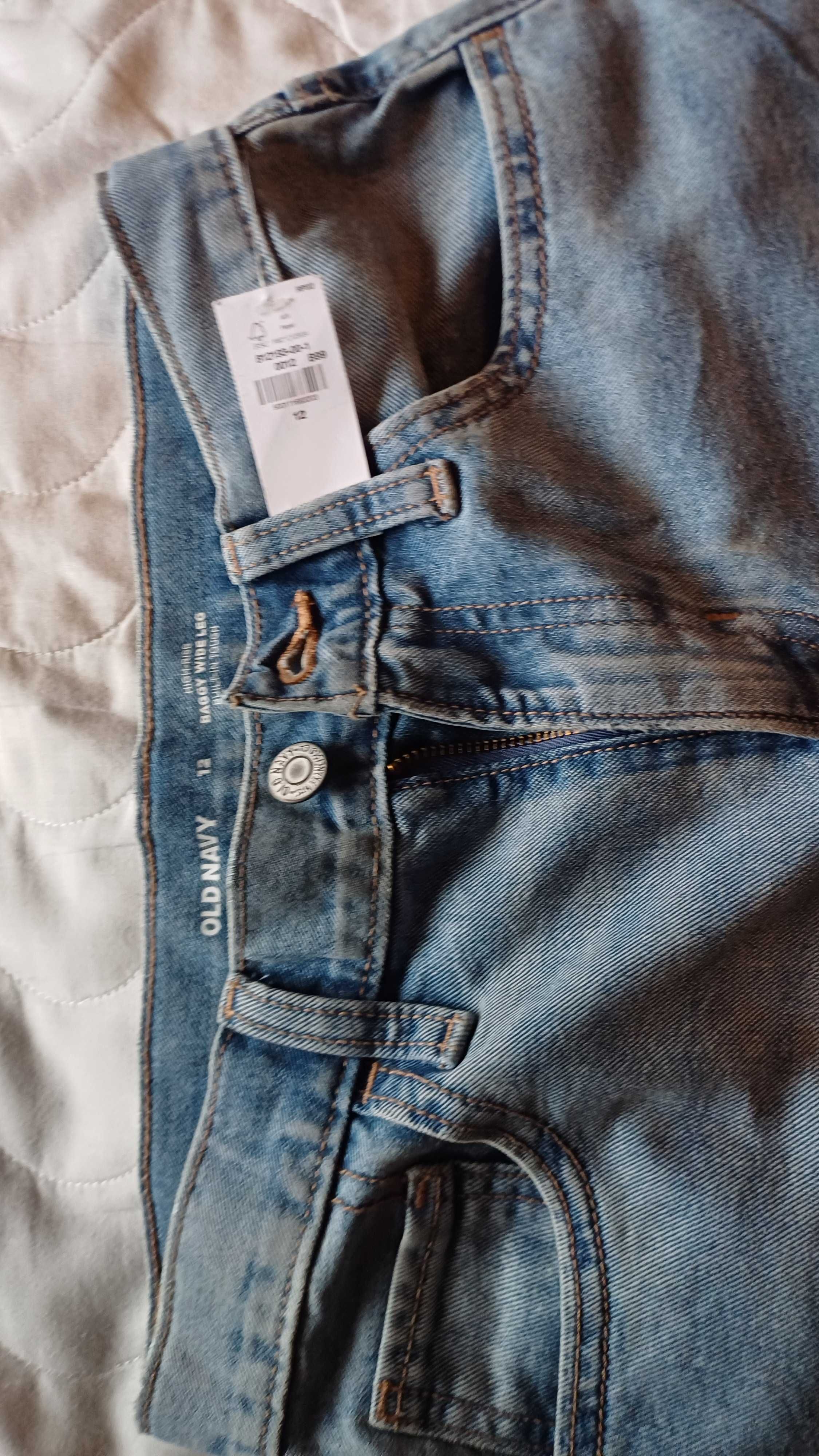 Spodnie OLD NAVY, jeans, Buggy Wide Leg, size 12, dziecięce.