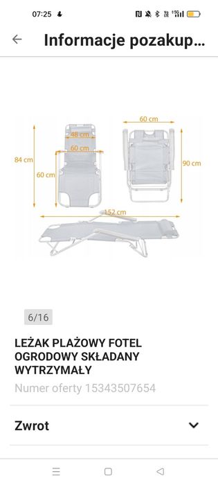 Leżak fotel do ogrodu na balkon plazowy