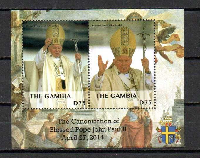 Znaczki Gambia - Papież Jan Paweł II - blok