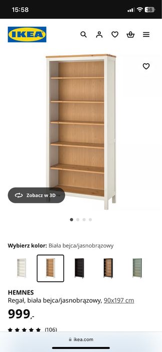 Regal + witryna zestaw Ikea Hemnes