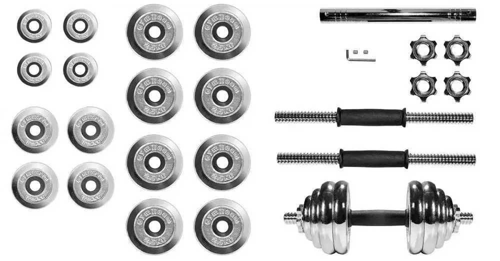 Гантелі 2 по 15 кг розбірні в кейсі+з'єднувач. Набір 30 кг гантели
