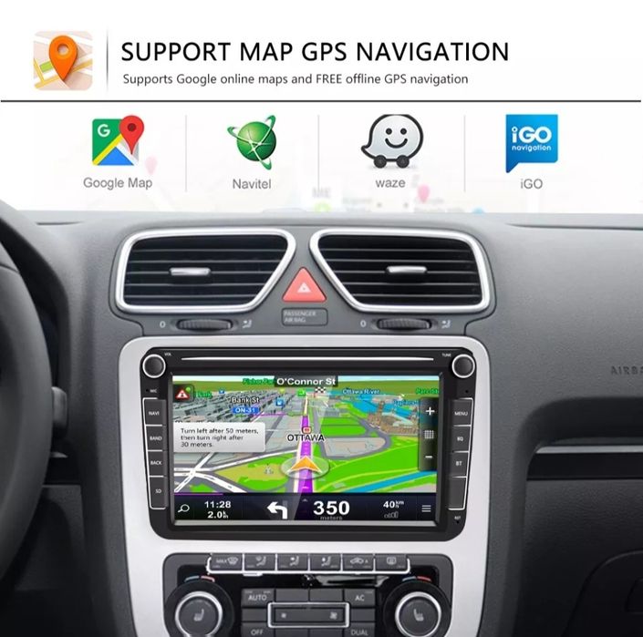 Radio 2 DIN Android 13 RDS GPSGW.12MSC VW PassatGolfSkodaOctaviaSeat