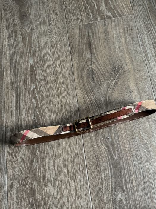 Ремінь burberrу nova check canvas and leather