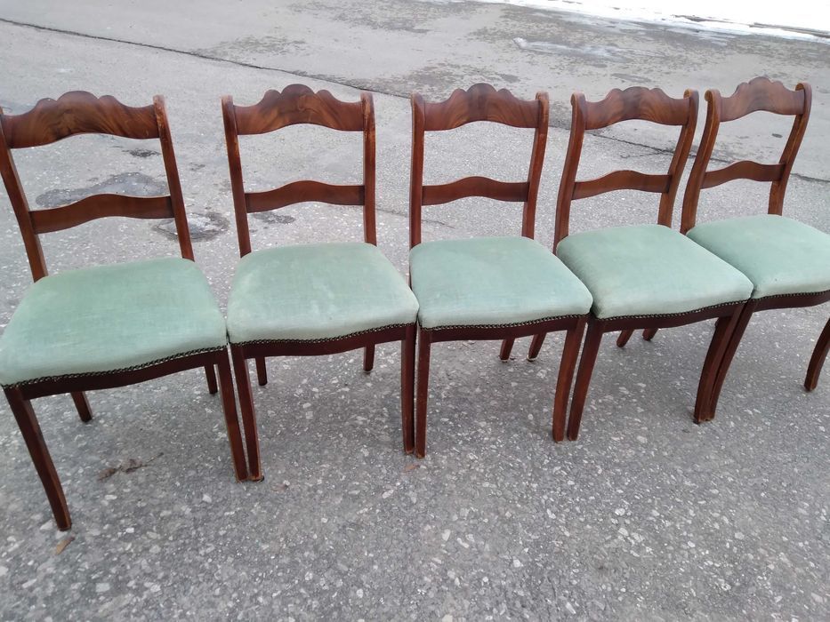 Komplet 6 krzeseł krzesła fornir orzech/mahoń Biedermeier FV DOWÓZ