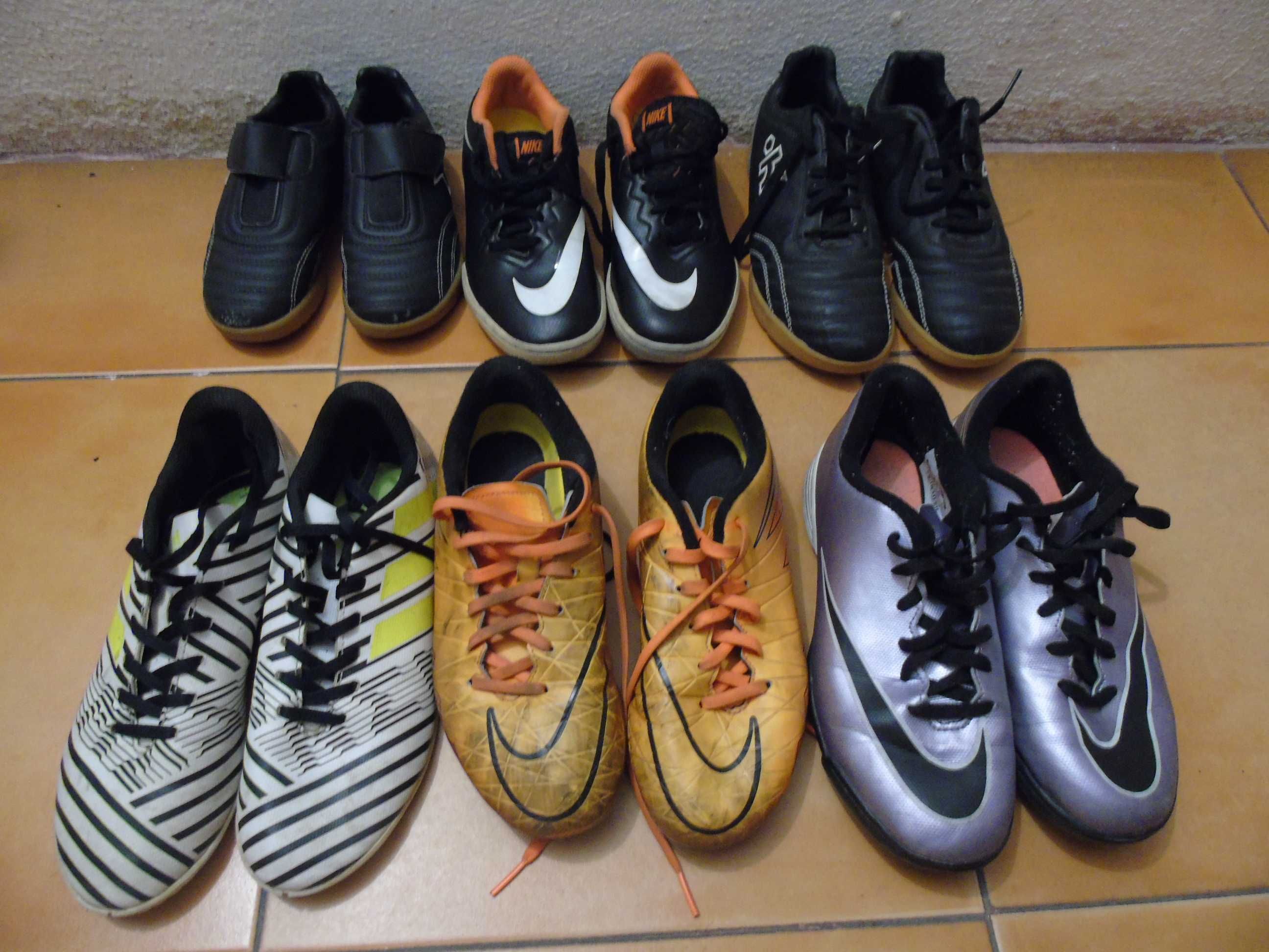 Chuteiras de futebol e futsal Nike e Adidas - nº30 até nº38