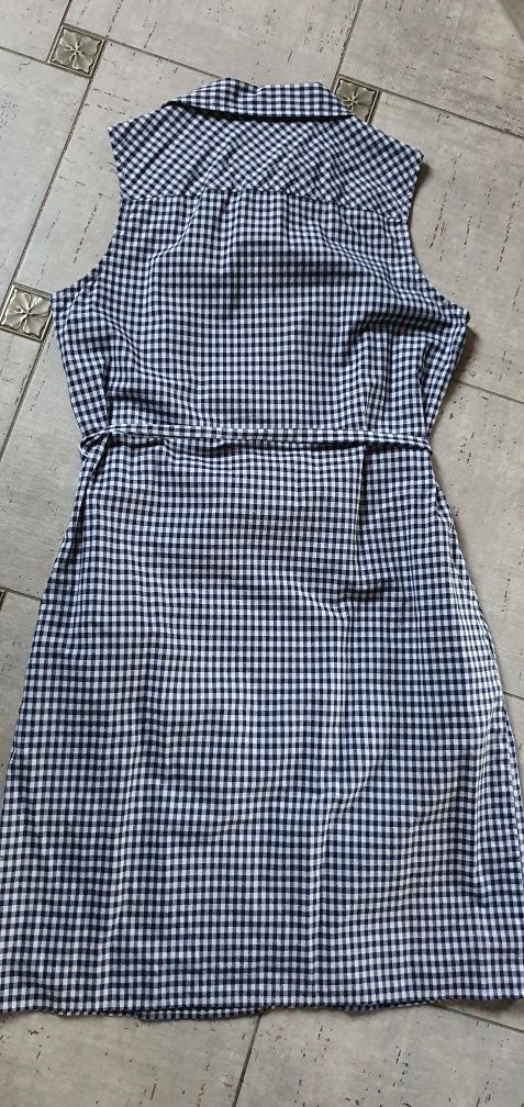 Tommy Hilfiger oryginalna sukienka bawełna pasek krata XS S M