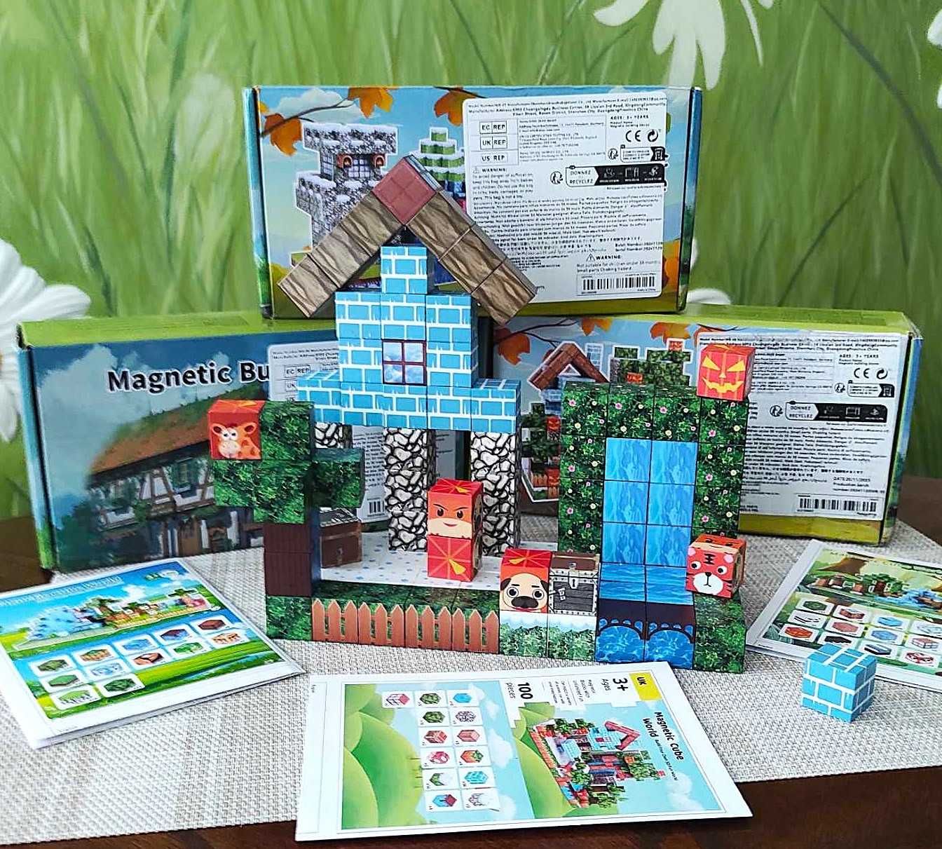 Магнітний конструктор Майнкрафт Minecraft 100 кубики Блоки на магнітах