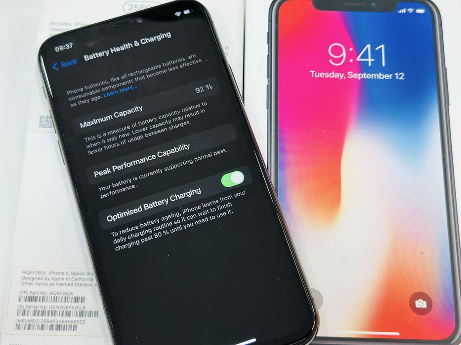 iPhone X 256GB 92% de saúde da bateria