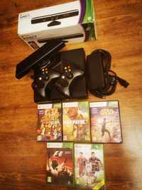 Konsola Xbox 360 E, 250gb, 2 pady, kinect, gry