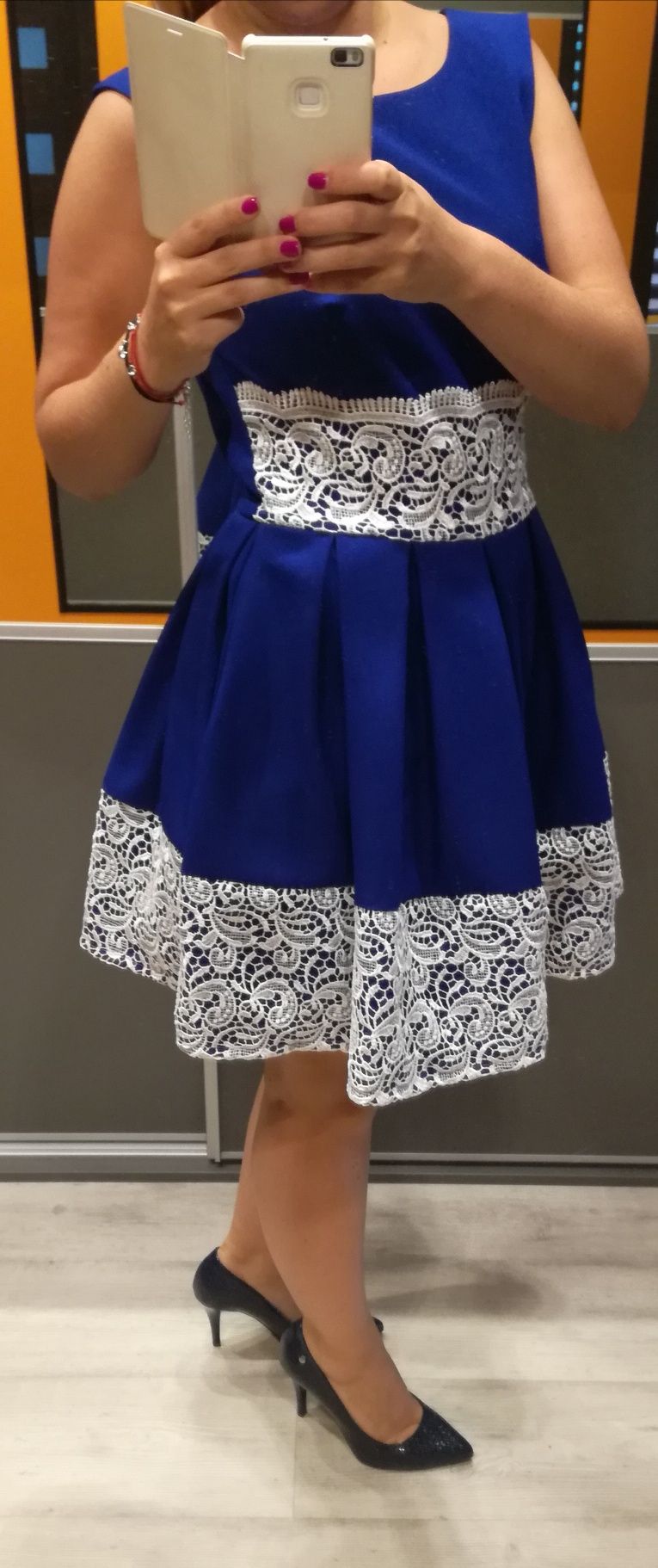 Bicotone, kobaltowa sukienka rozmiar 36