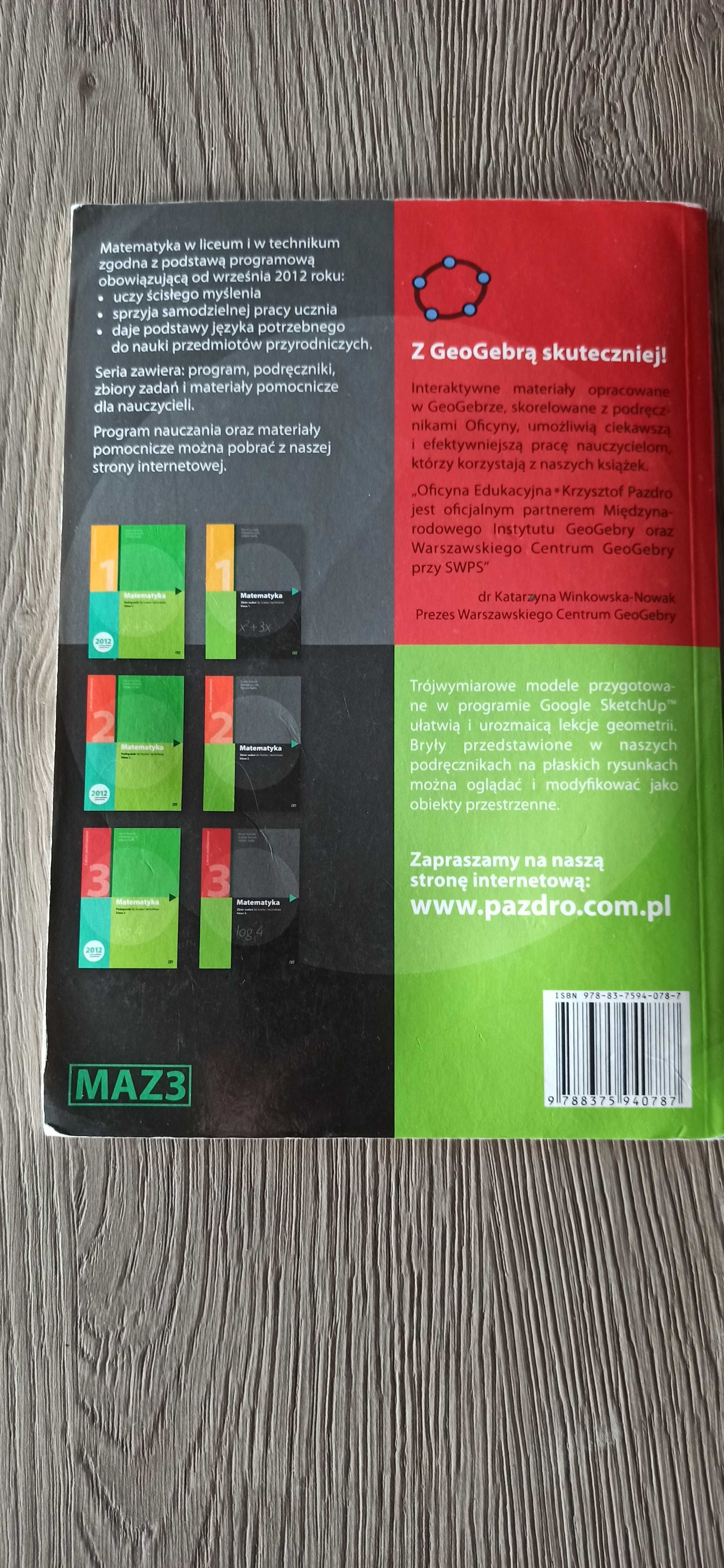 Matematyka zbiór zadań Licea Technika klasa 3 Oficyna Edukacyjna