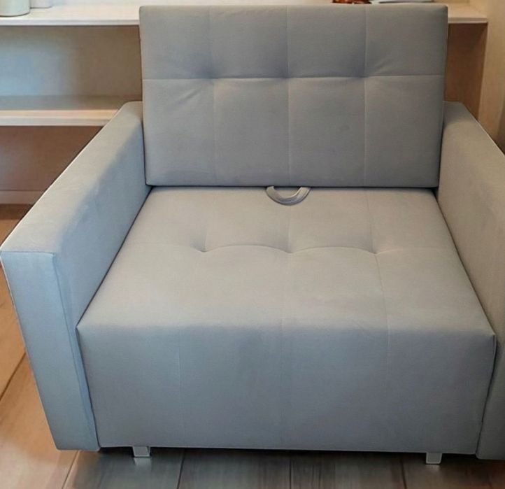 Jednoosobowa Sofa rozkladana łóżko amerykanka 93 cm szara LEO I