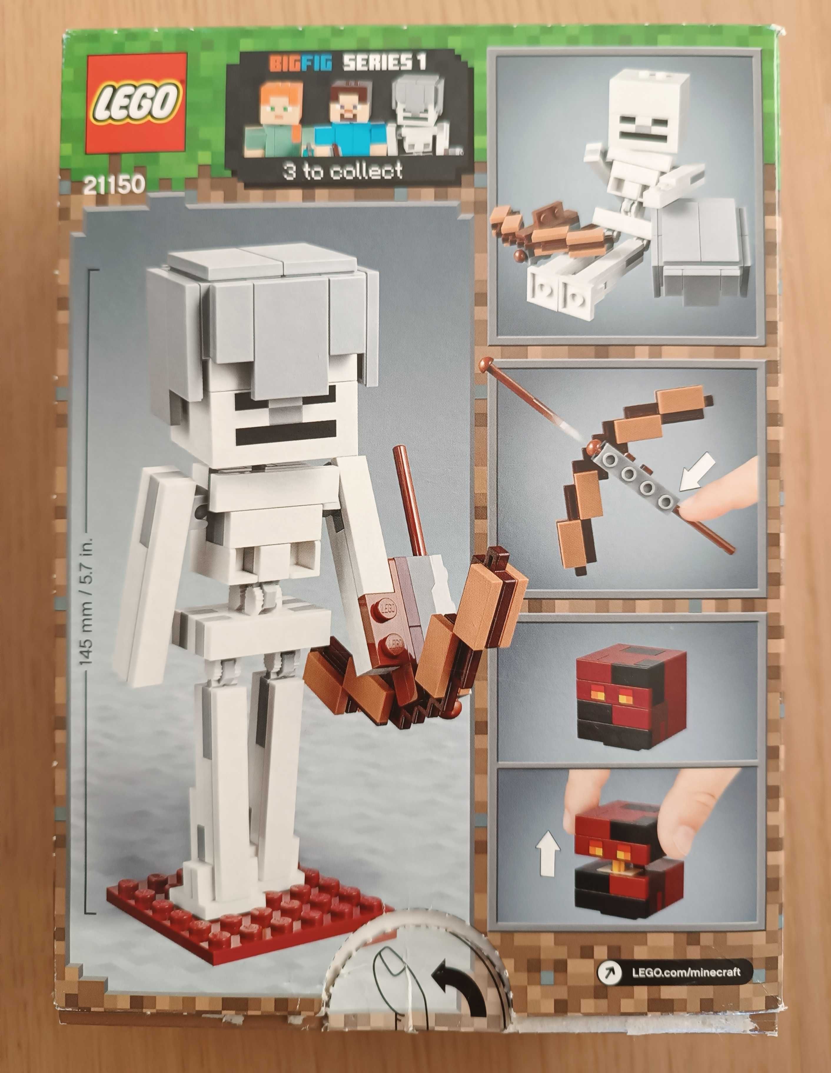 LEGO Minecraft 21150 Szkielet Stan Idealny BigFig Z Kostką Magmy