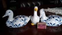 Figurki z porcelany,kaczki,zestaw,dekoracja