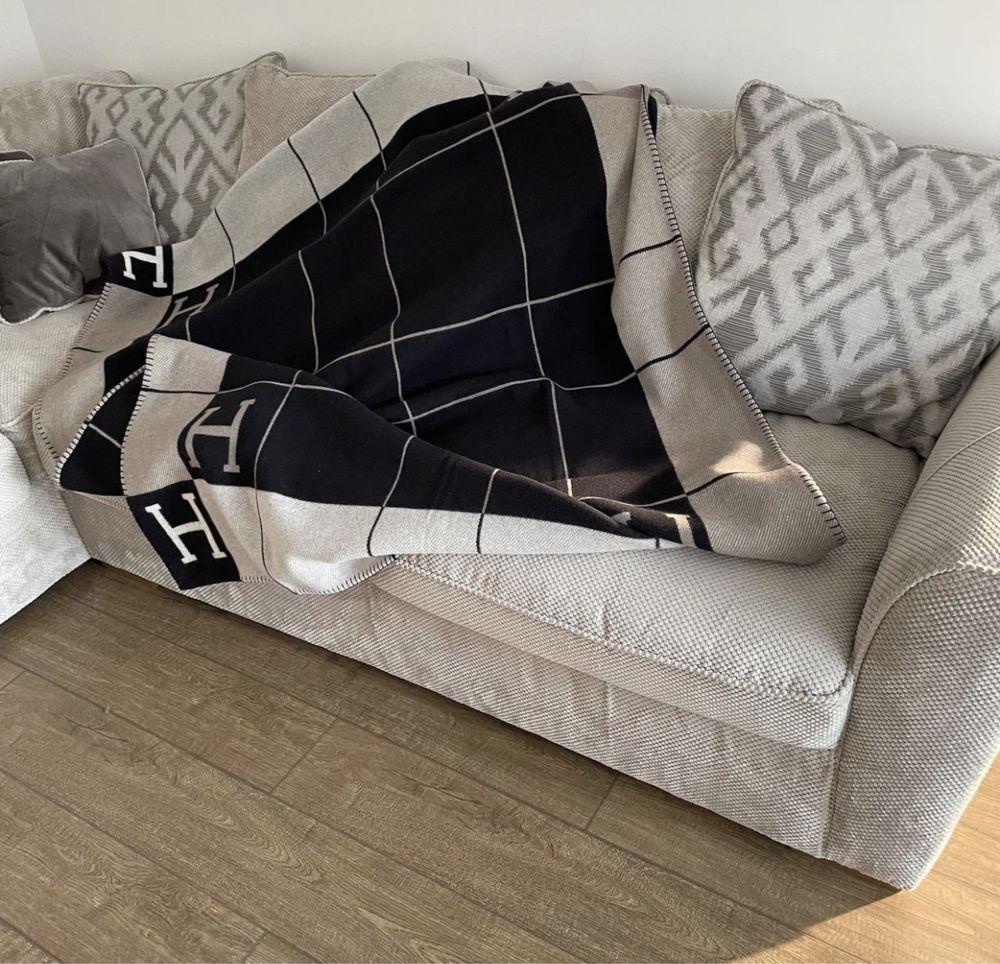 Плед Hermes черный Throw