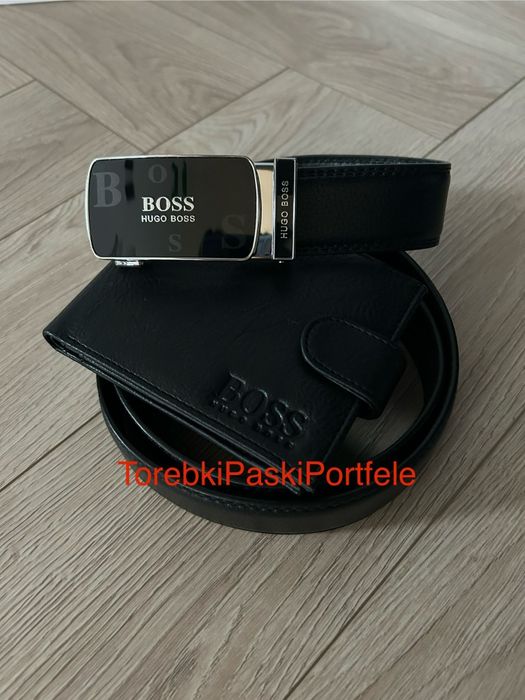 Nowy zestaw Hugo Boss , pasek + portfel.
