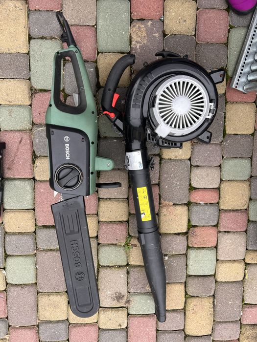 продаю електричну цепну пилу , бензинова повітродувка з Німеччини