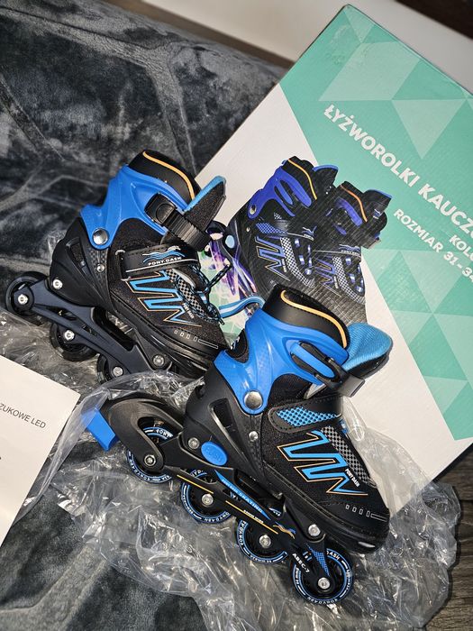 Łyzwo rolki świecące 31/34 rozmiar