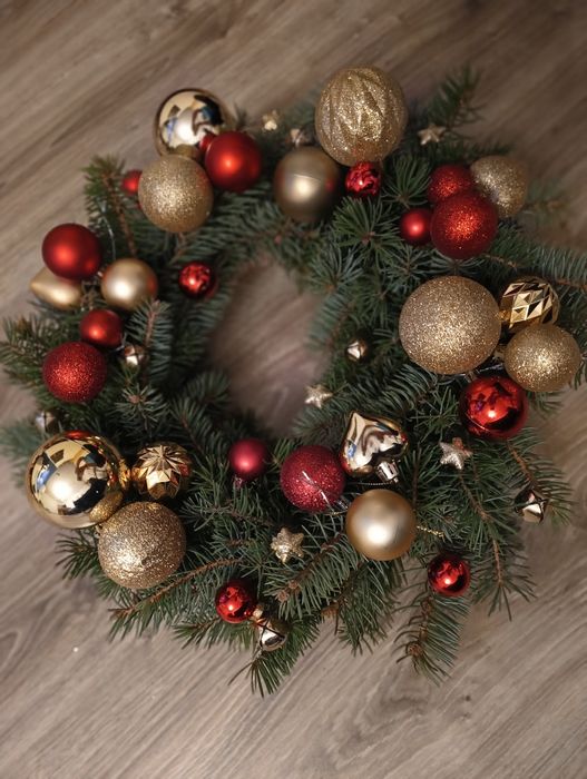 Duży Stroik Wianek Wieniec Żywy Naturalny Handmade