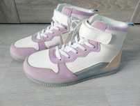 38 buty damskie sneakersy trampki białe fioletowe reserved rzepy
