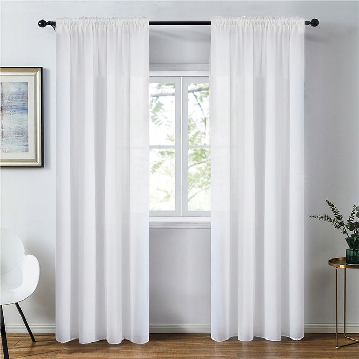 Firana Gotowa Na Taśmie Woal Żabki 145X240 Biała