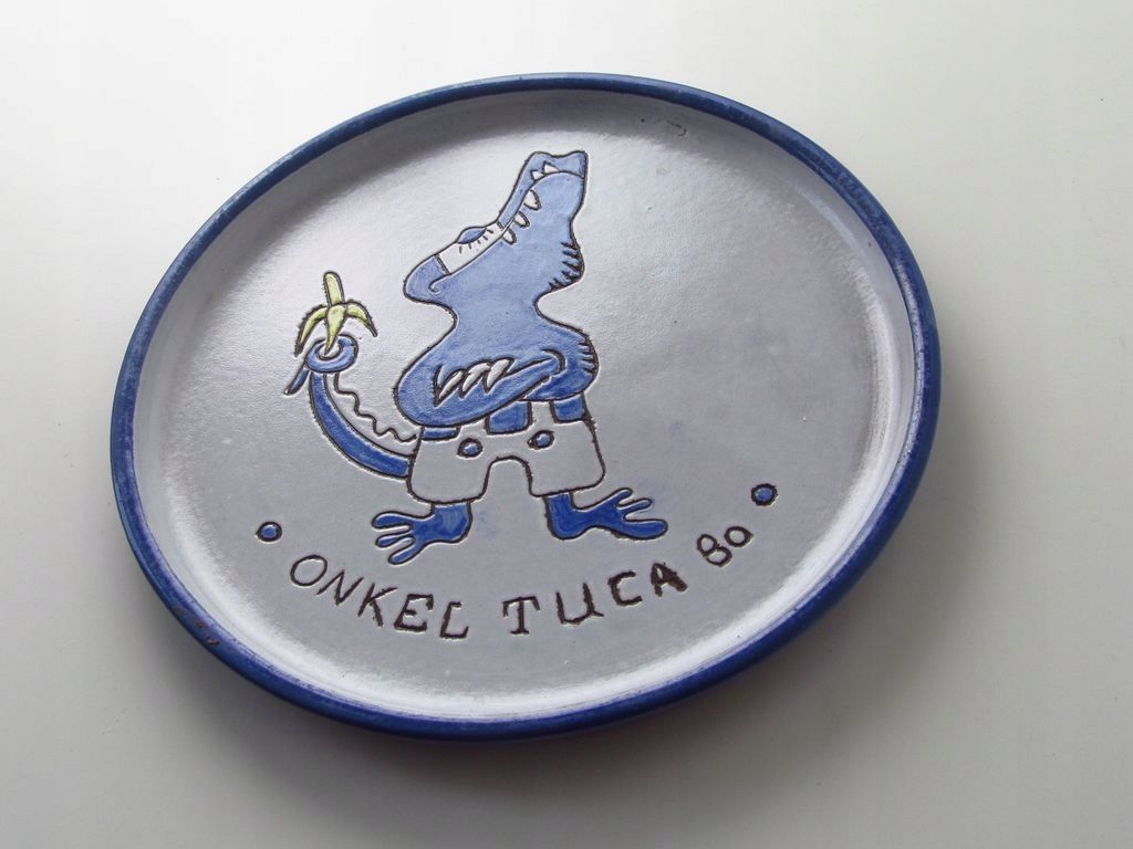 1980 ceramiczny talerz dla dzieci krokodyl