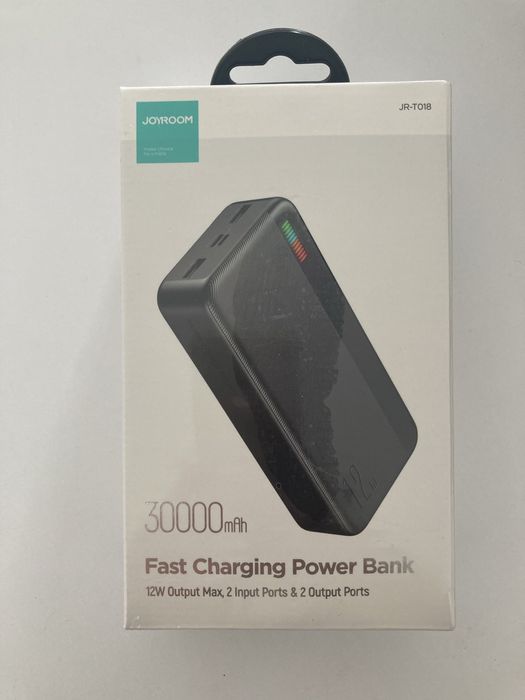 Nowy czarny powerbank 30000mAh 12W fast charging