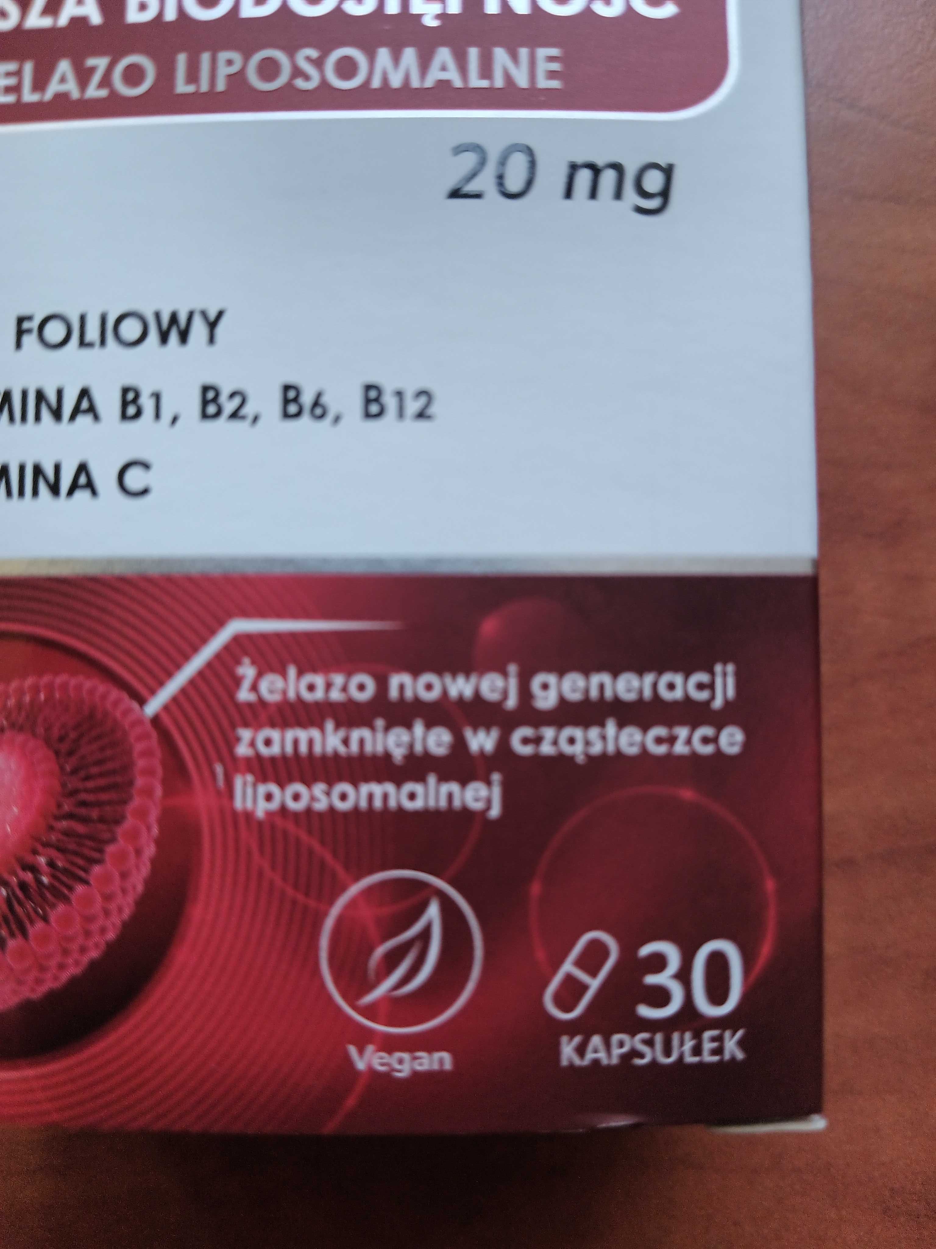Fe-miron wegańskie kaps liposomalne żelazo o większej biodostępności.