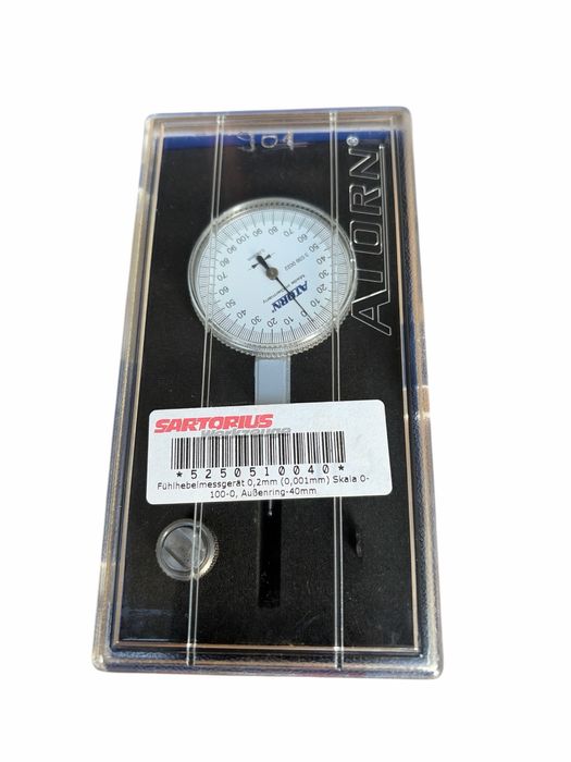 Czujnik zegarowy ATORN 0,01 mm – Made in Germany, komplet w pudełku