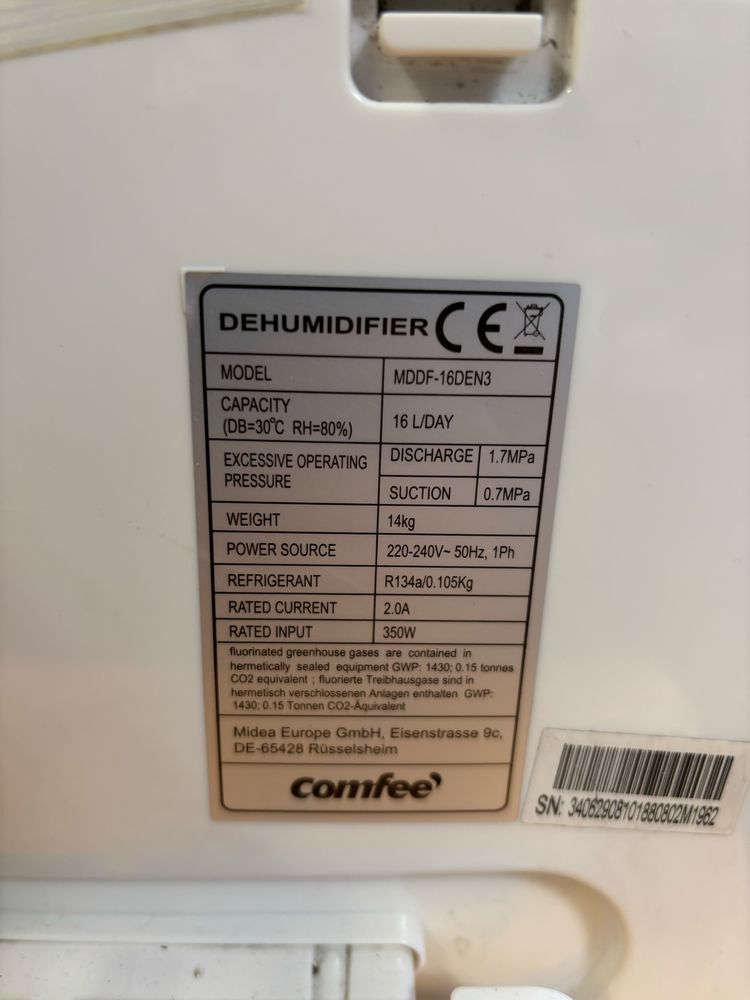 Osuszacz powietrza Comfee MDDF-16DEN3, 16L/24h. Lombard Halogsm Łódź