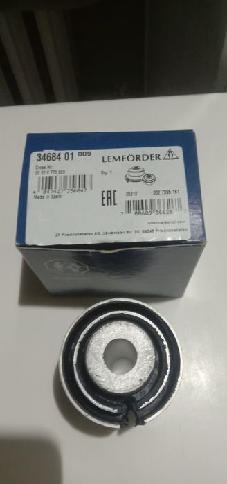 Сайлентблок задней балки BMW 1/3/4/X1 LEMFORDER 3468401