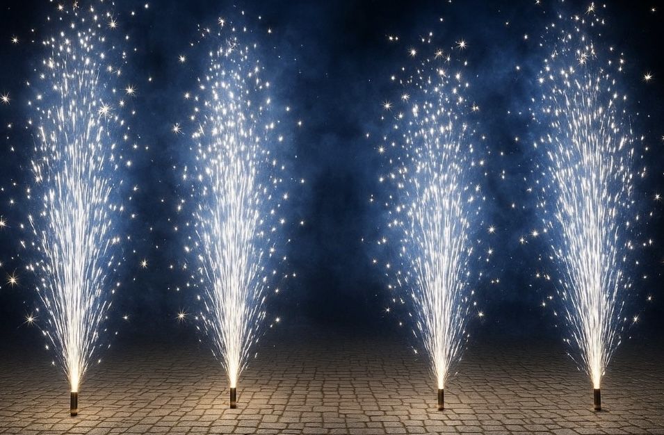 Dmuchany Namiot Disco, Kolorowe Miny Dymne, Fontanny Iskier, Confetti