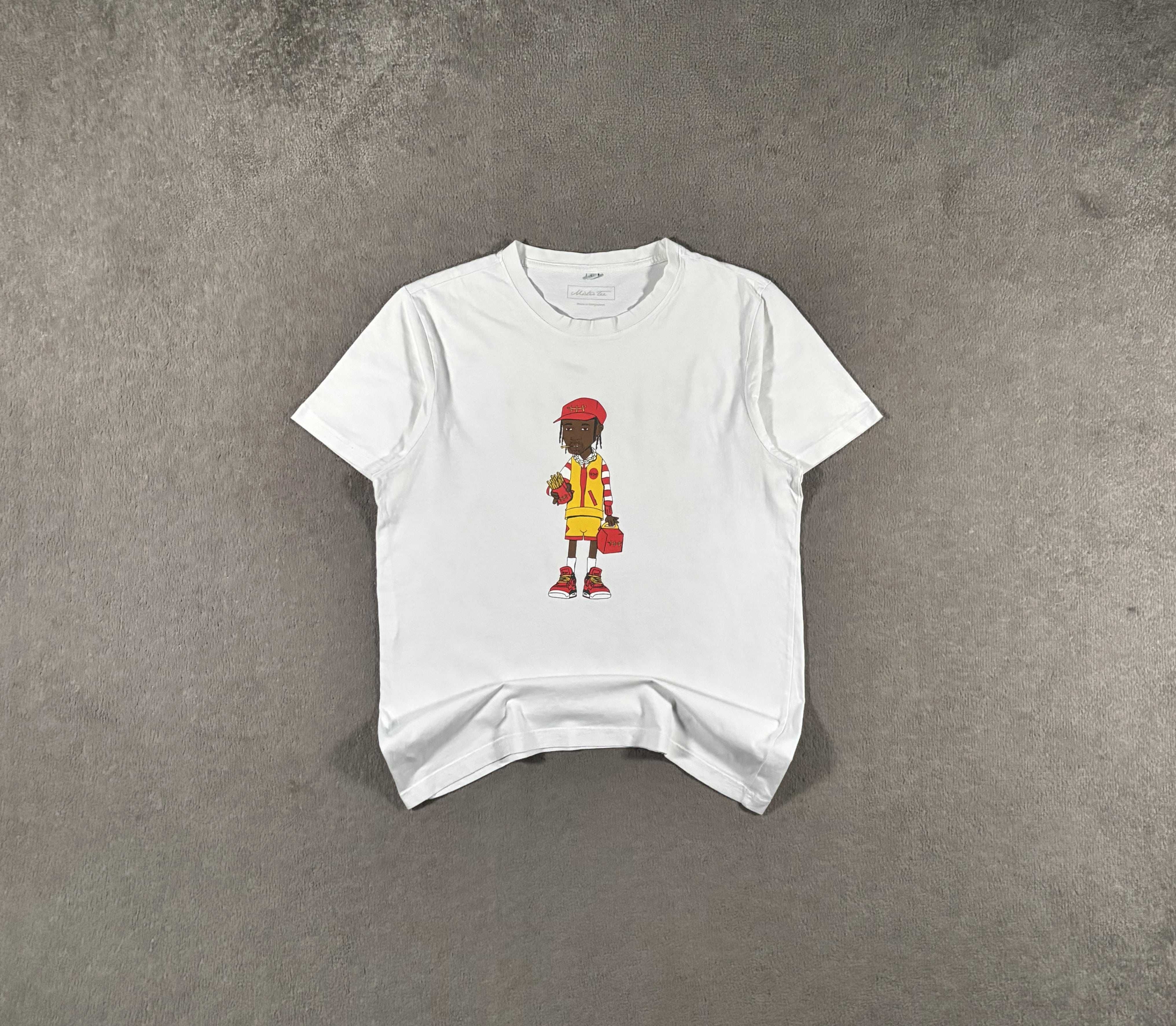 Koszulka Mister Tee L Travis Scott Biała Nadruk McDonald