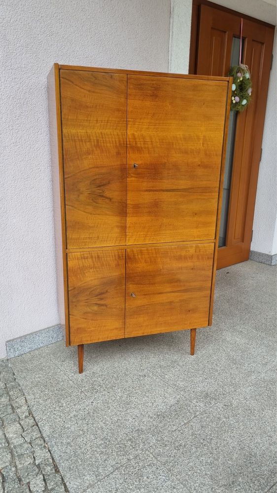 Komoda Highboard Bieliźniarka Szafa Design PRL Lata 60 Czechosłowacja