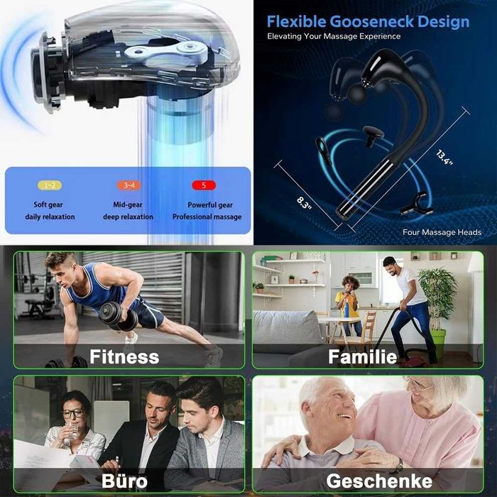 Zooma Pistolet do masażu, urządzenie do masażu karku