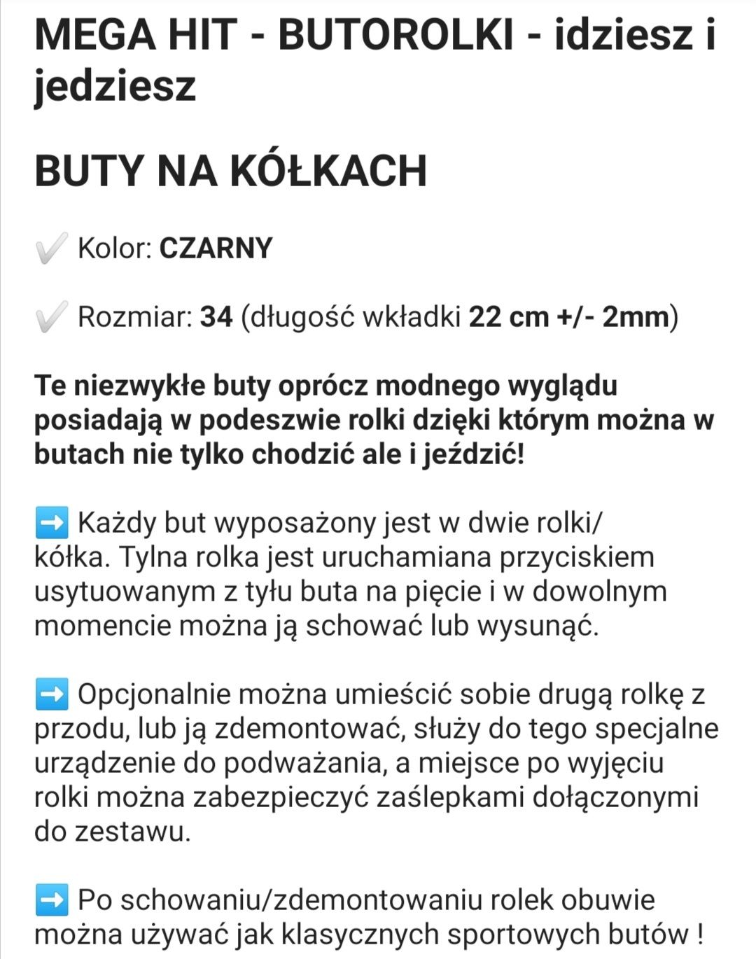 Butorolki, rolki rozm. 34