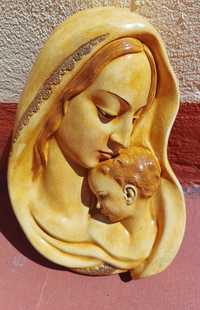 Imagem em gesso, Maria e Jesus