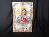 painel de 6 azulejos sagrado coraçao de maria anos 60 com