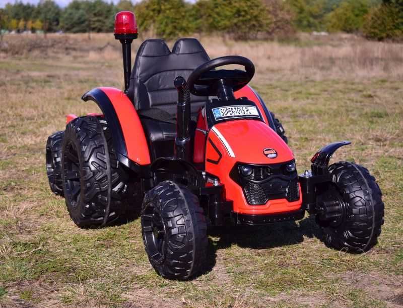 Autko na akumulator TRAKTOR TRUCK Z PRZYCZEPĄ I KOGUTEM auto traktorek