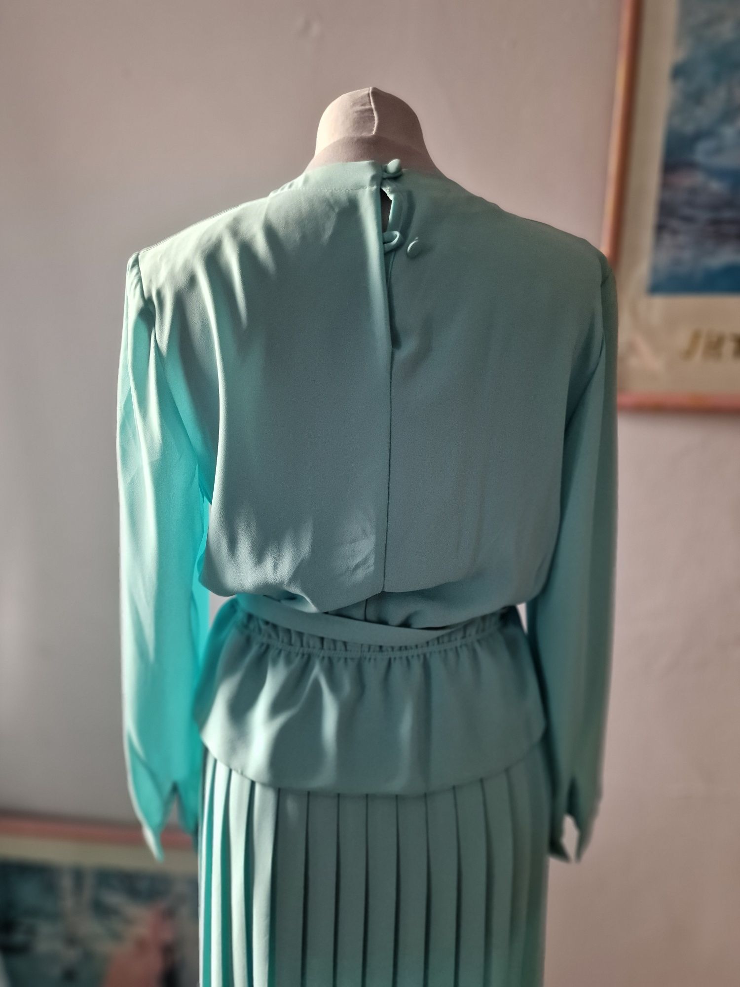 No553 eastex vintage morska sukienka 40 L