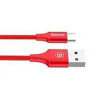 Кабель USB Type-C Baseus с подсветкой для зарядки Красный 0.25м