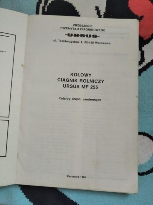 MF 255 katalog części oryginalny 1990